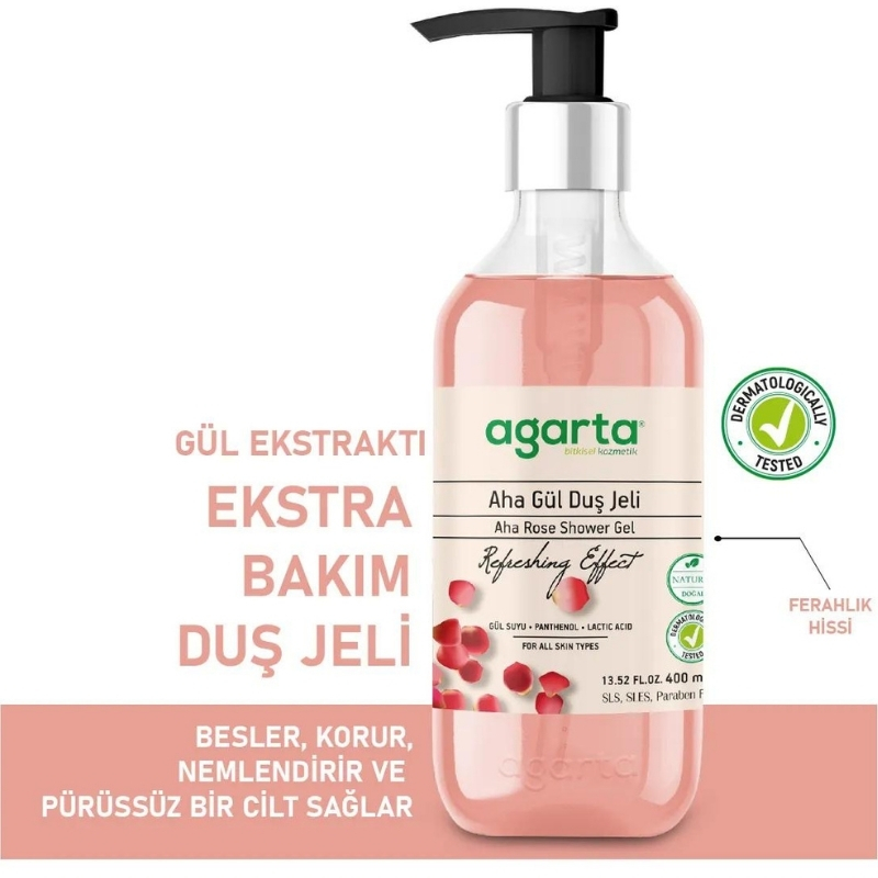 Agarta%20Doğal%20AHA%20Gül%20Duş%20Jeli%20400%20ml