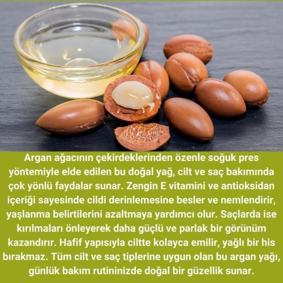 Argan Yağı Soğuk Pres 20cc - Doğal Cilt ve Saç 