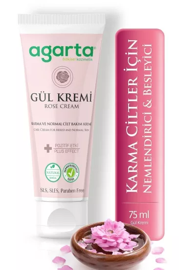 Agarta Gül Aromalı Nemlendirici Krem 75 ml | Doğal